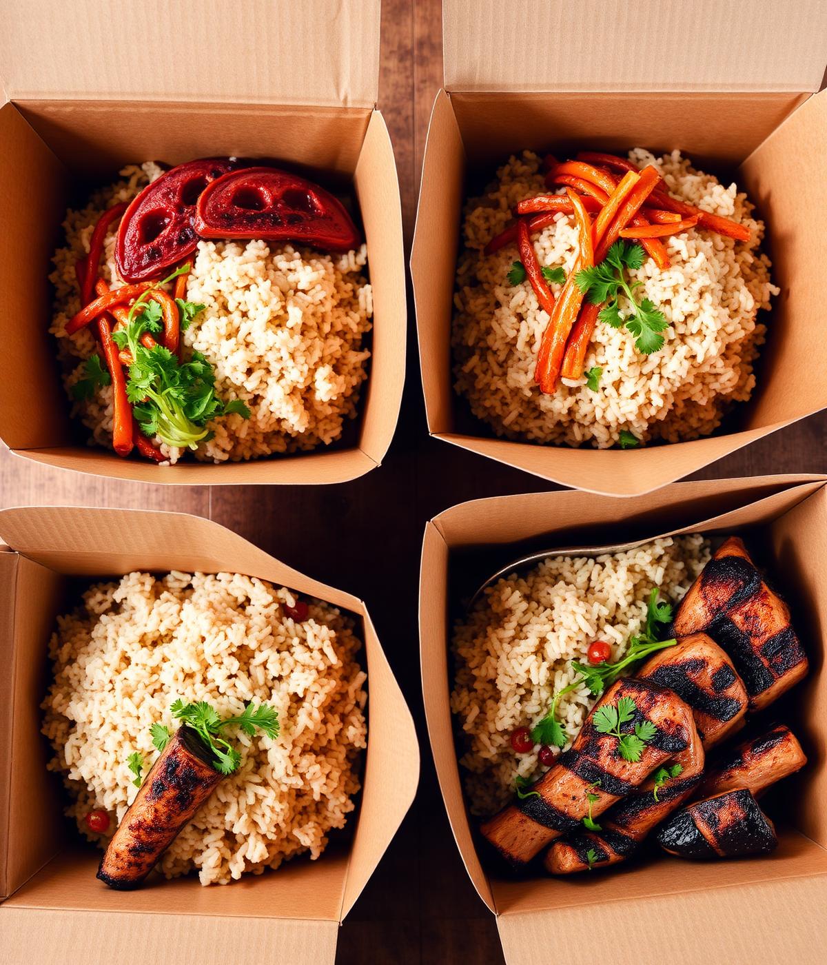 Refeições take-away embaladas